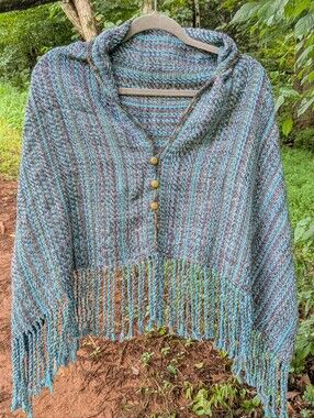 Handmade Shrug Hand Dyed Organic Cotton And Raw Silk Handwoven Ooak Sundance